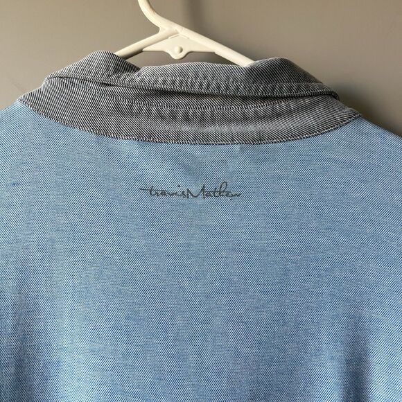 Travis Mathew Polo Shirt Mens XL Blue Gray Short Sleeve Golf Outdoor Performance - Picture 4 of 13